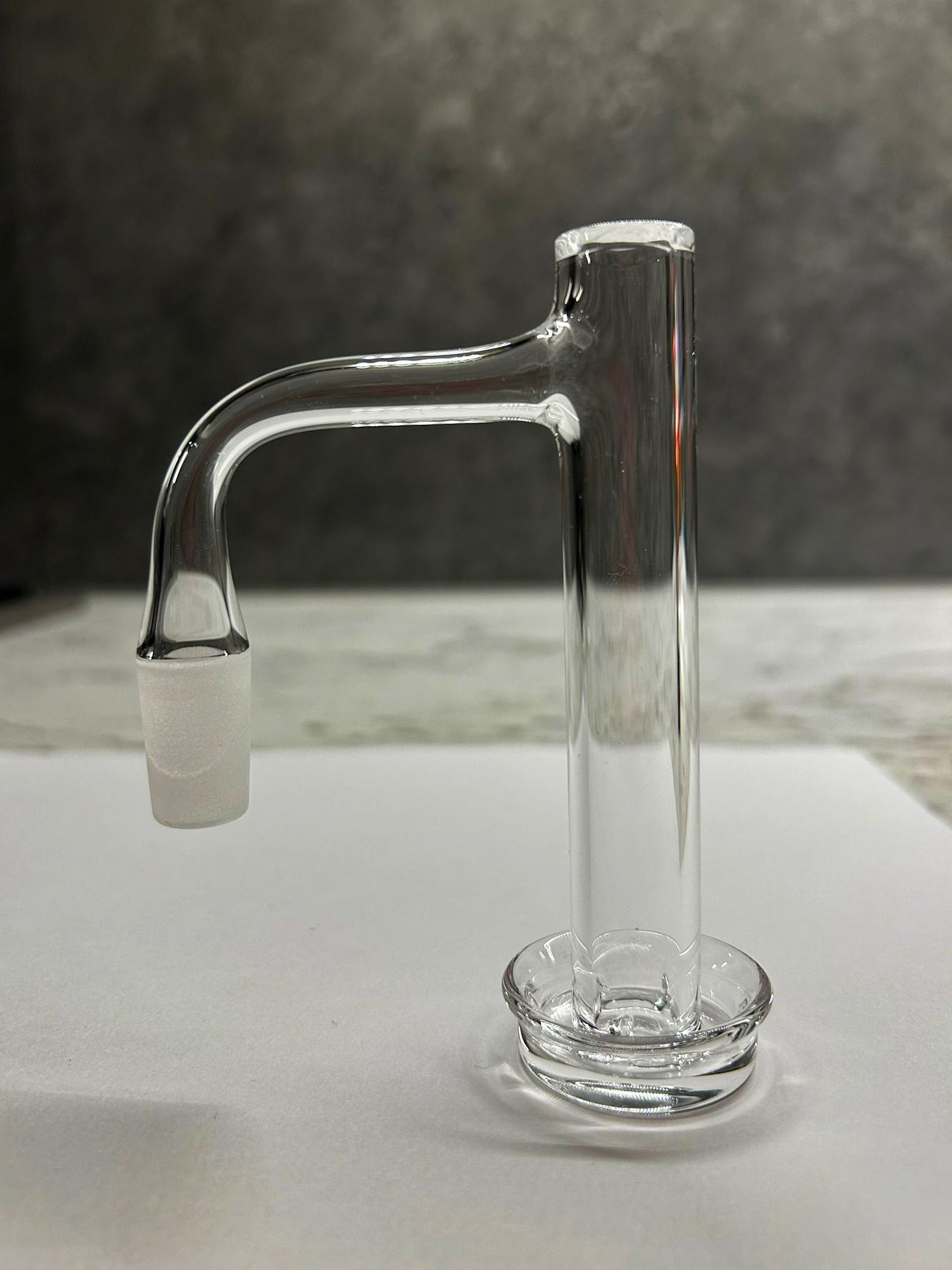 100mm Flared Dish Control Tower w Ruby Pill and Top Marble Banger Quartz