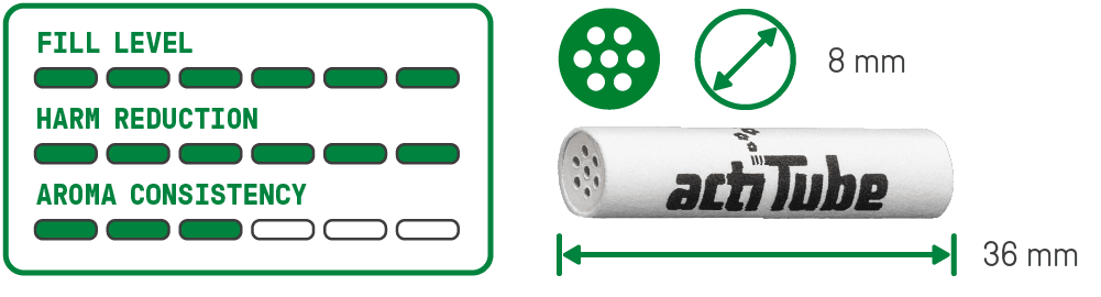 ActiTube Carbon Filters 8mm - 40 Pack - Pop Tops Ireland
