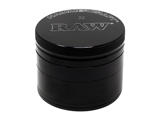 RAW x Hammer Craft Large Aluminium Grinder Black 4 Parts - 61mm