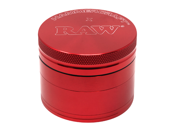 RAW x Hammer Craft Large Aluminium Grinder Red 4 Parts - 61mm