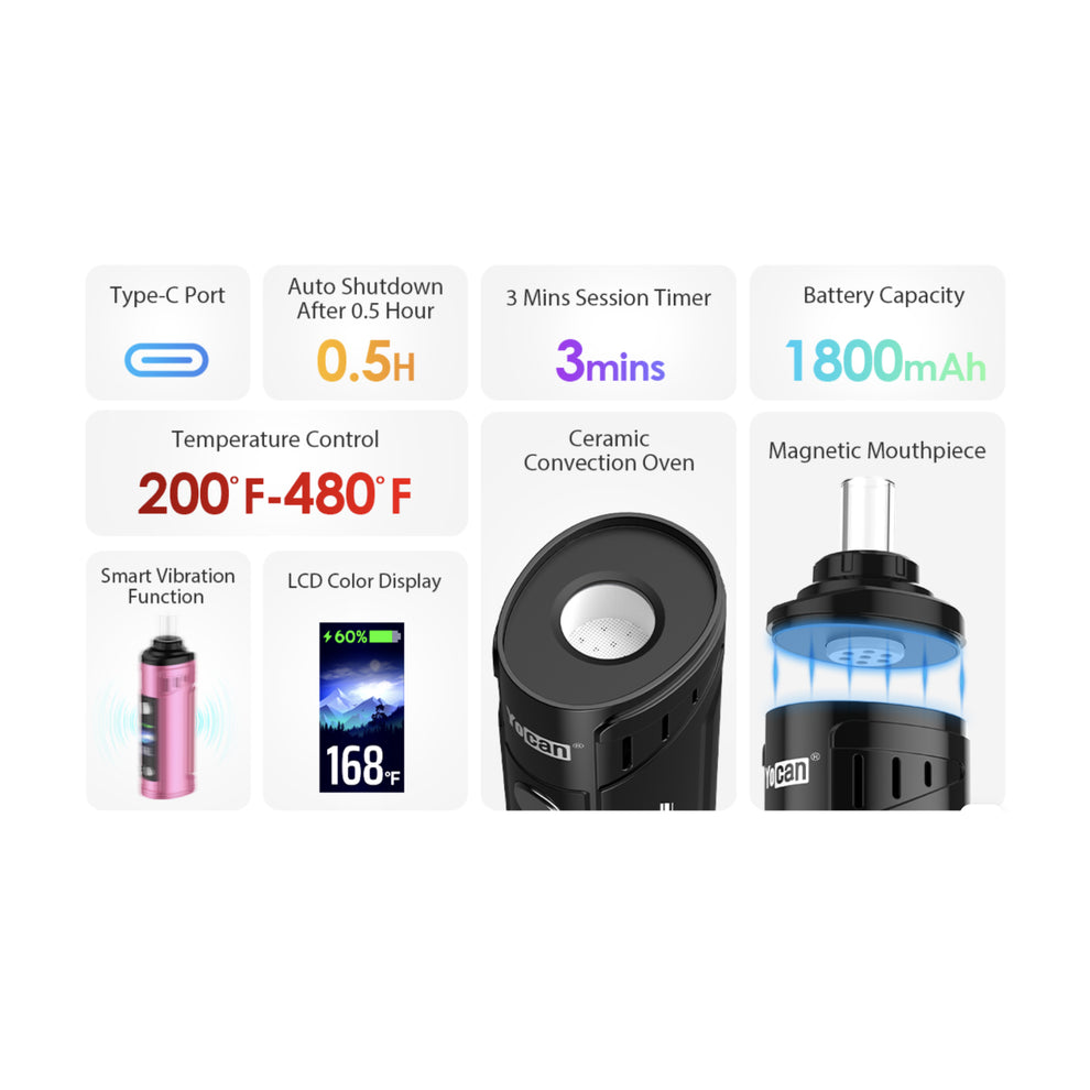 Yocan HIT 2 Dry Herb Vaporizer - Black