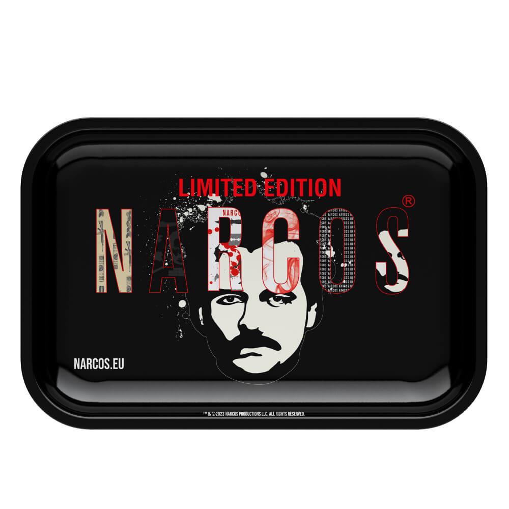 Narcos Metal Rolling Tray Black Medium 19x29cm - Pop Tops Ireland