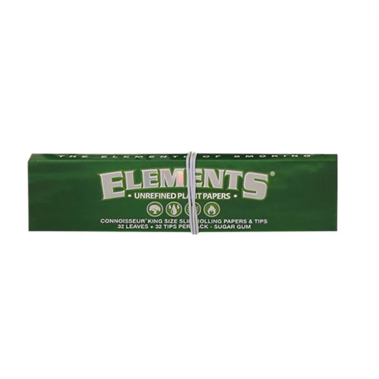 Elements Green Connoisseurs (King Size Slim) - Rolling Papers with Tips