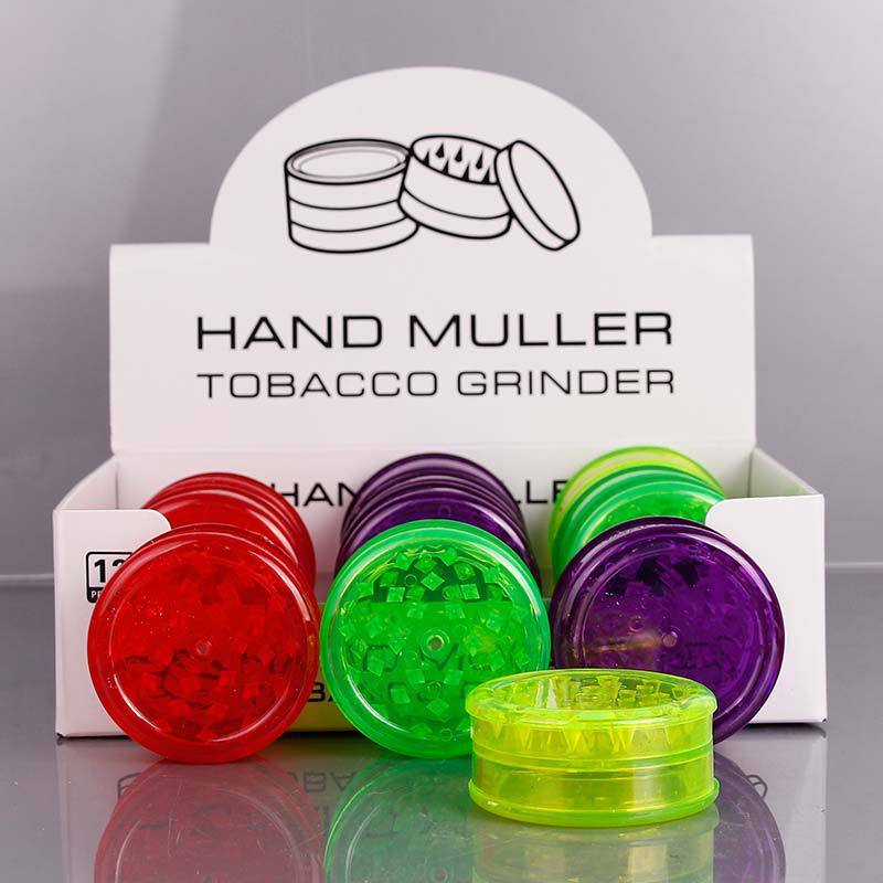 3 Part 60mm Acrylic Herb Grinder (Random Colour) - Pop Tops Ireland