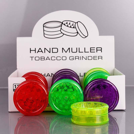 3 Part 60mm Acrylic Herb Grinder (Random Colour) - Pop Tops Ireland