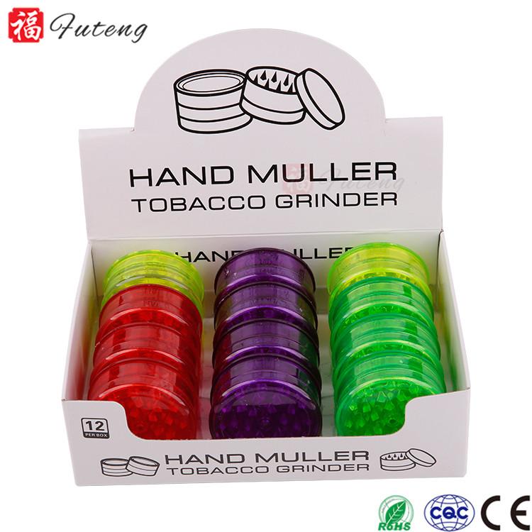 3 Part 60mm Acrylic Herb Grinder (Random Colour) - Pop Tops Ireland