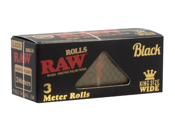 RAW Black Rolls - King Size (3m) - Pop Tops Ireland