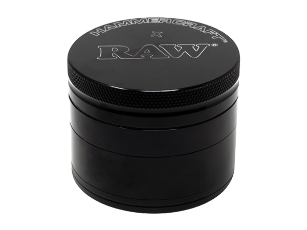 RAW x Hammer Craft Large Aluminium Grinder Black 4 Parts - 61mm