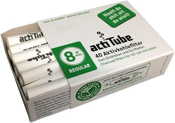 ActiTube Activated Charcoal Filters – 40-Pack, 8.4mm X 35mm, 9mm Regular Size, Made In Germany