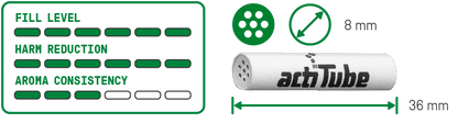 ActiTube Carbon Filters 8mm - 40 Pack - Pop Tops Ireland