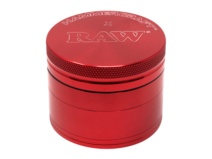 RAW x Hammer Craft Large Aluminium Grinder Red 4 Parts - 61mm