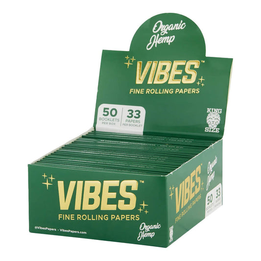 VIBES Rolling Papers - King Size Slim Organic Hemp