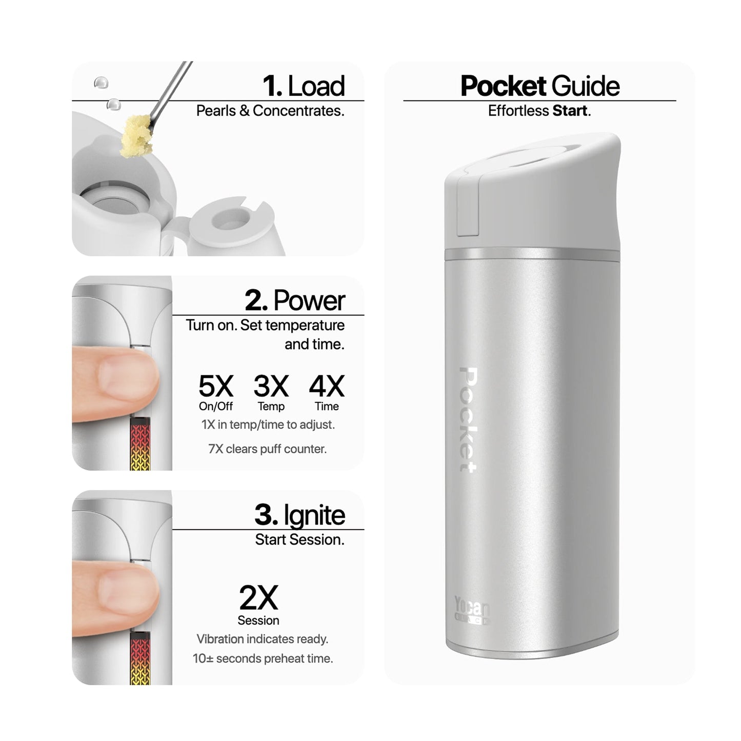 Yocan Black - Pocket Concentrate Vaporizer with Travel Kit - Black