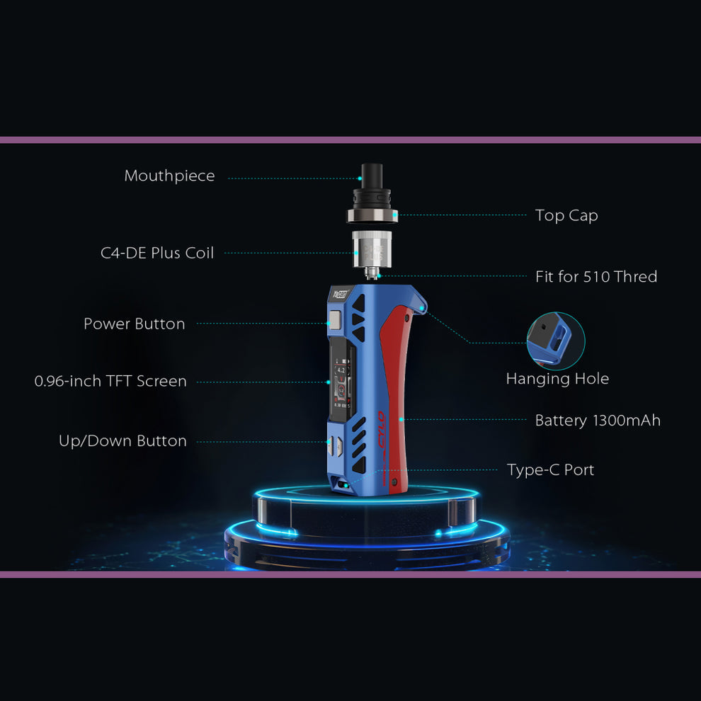 Yocan Cylo Wax Vaporizer - Red/Blue