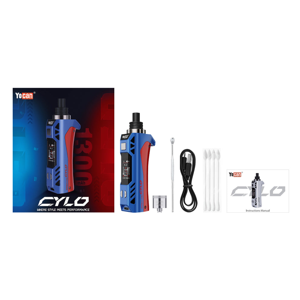 Yocan Cylo Wax Vaporizer - Red/Blue