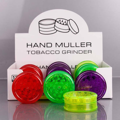 3 Part 60mm Acrylic Herb Grinder (Random Colour) - Pop Tops Ireland