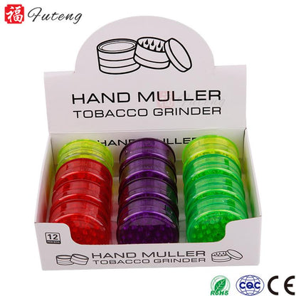 3 Part 60mm Acrylic Herb Grinder (Random Colour) - Pop Tops Ireland