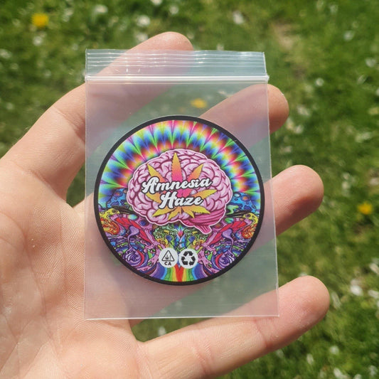 Ziplock Bags Stickers (Lemon Haze, Amnesia) (100 Stickers) - Pop Tops Ireland