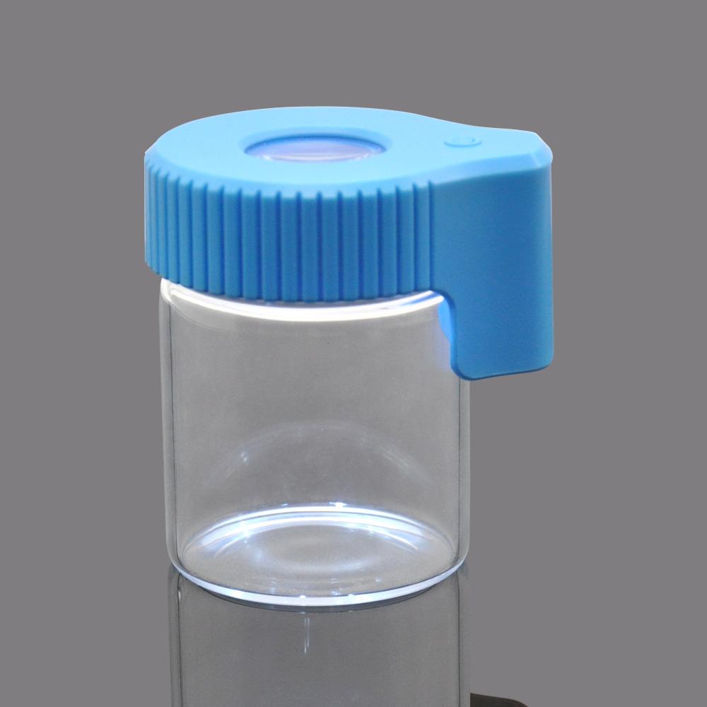 Air Tight Glass Storage Magnifying Jar with LED - Pop Tops Ireland