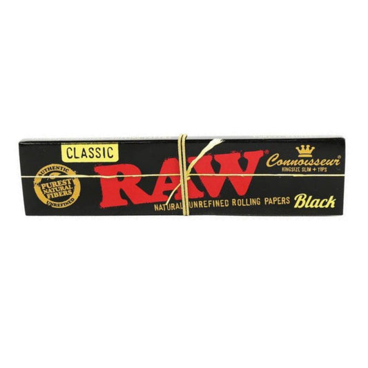 RAW Black - Rolling Papers with Tips (Connoisseur's) - Pop Tops Ireland