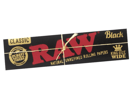 Raw Black Rolling Papers (King Size) Wide Skins - Pop Tops Ireland