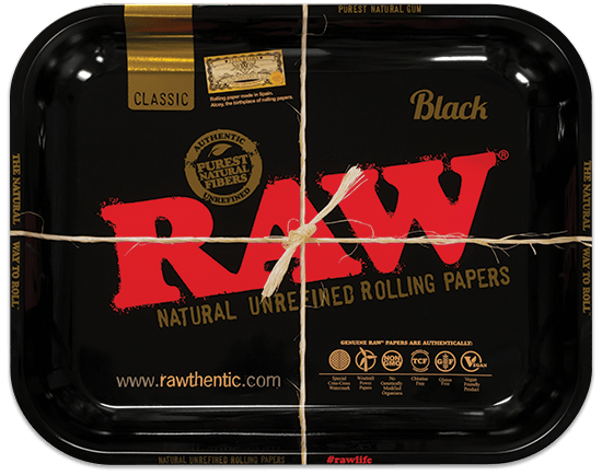 RAW Black Rolling Tray - Large - Pop Tops Ireland