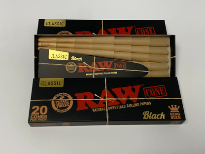 Raw Black Cones (King Size) 20 pack - Pop Tops Ireland