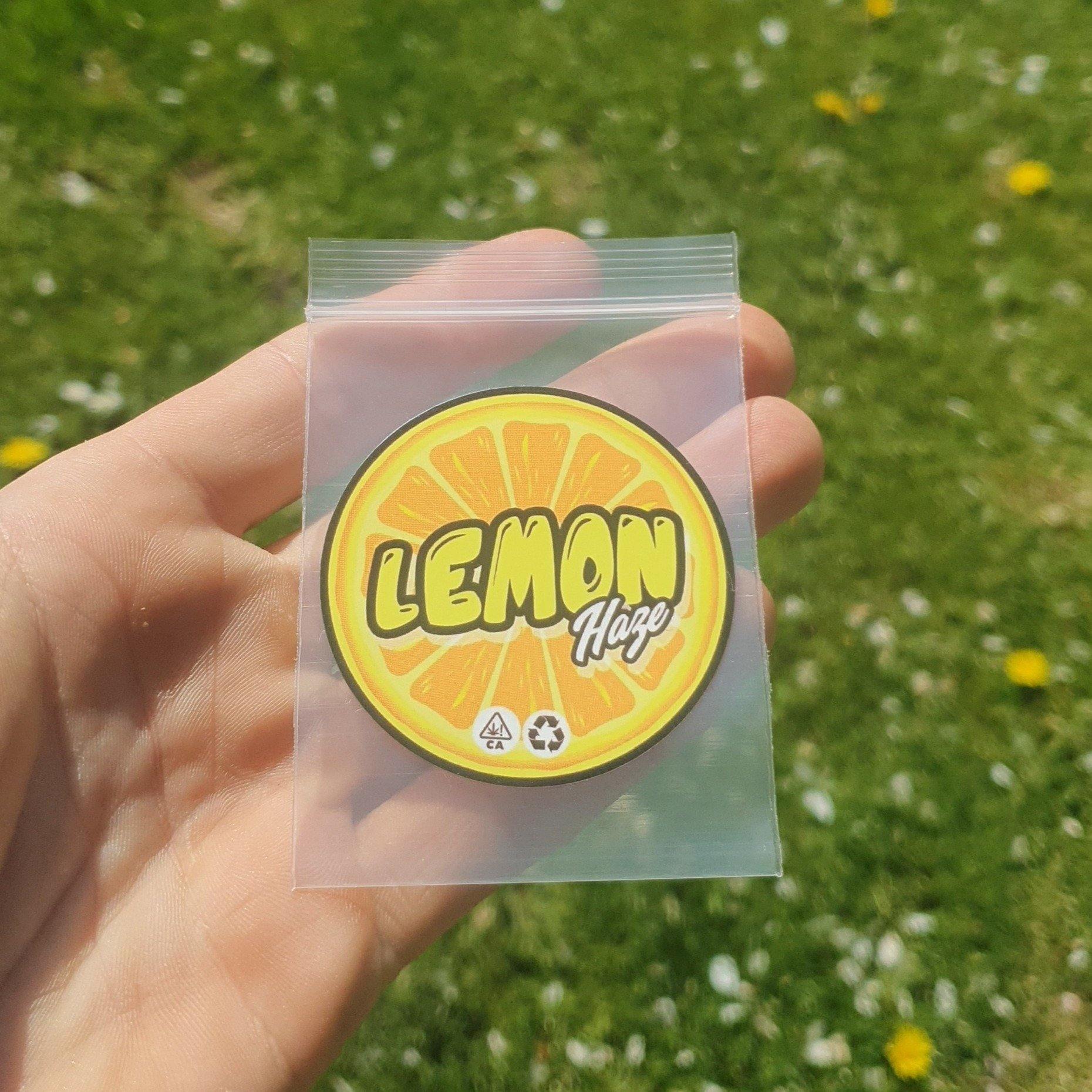 Ziplock Bags Stickers (Lemon Haze, Amnesia) (100 Stickers) - Pop Tops Ireland