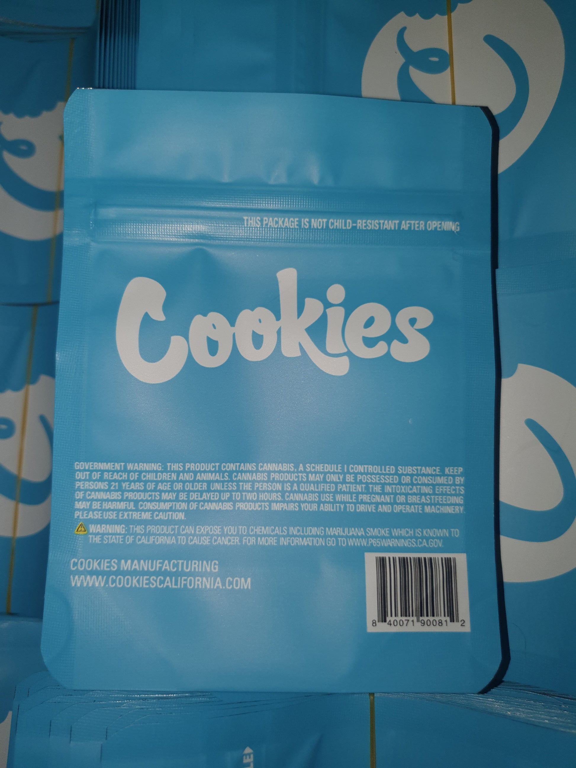 Cookies California 3.5g Mylar Bags - Pop Tops Ireland