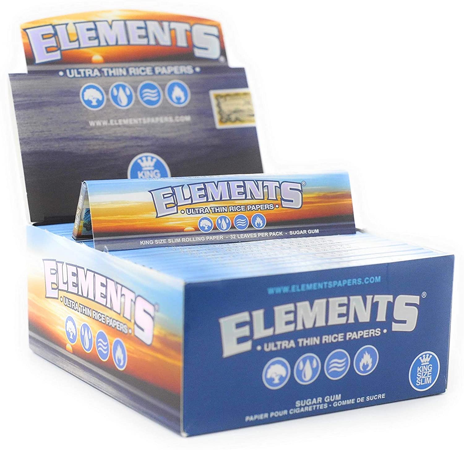 Element Rice Rolling Papers (King Size) - Pop Tops Ireland