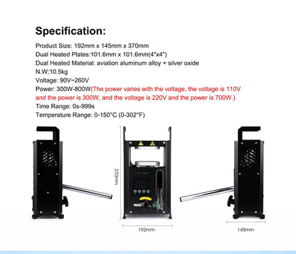 KP-4
Rosin Press - 4 Ton - Pop Tops Ireland