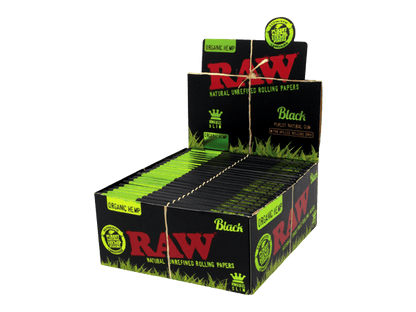 Raw Black Organic Rolling Papers (King Size) - Pop Tops Ireland