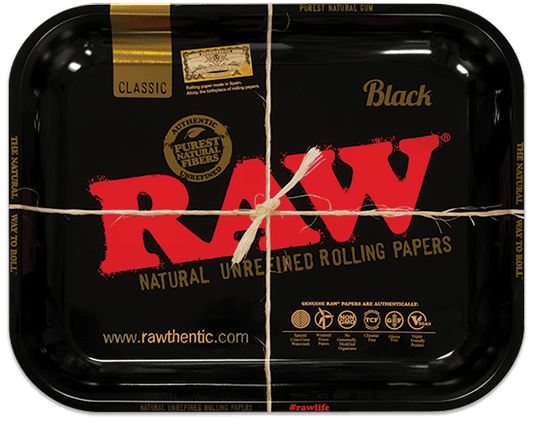 RAW Black Rolling Tray - Large - Pop Tops Ireland