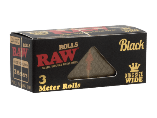 RAW Black Rolls - King Size (3m) - Pop Tops Ireland